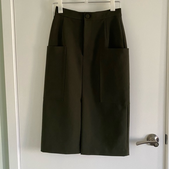 Contemporaine Simons Midi Skirt Dark Green Size 2 - Picture 5 of 13
